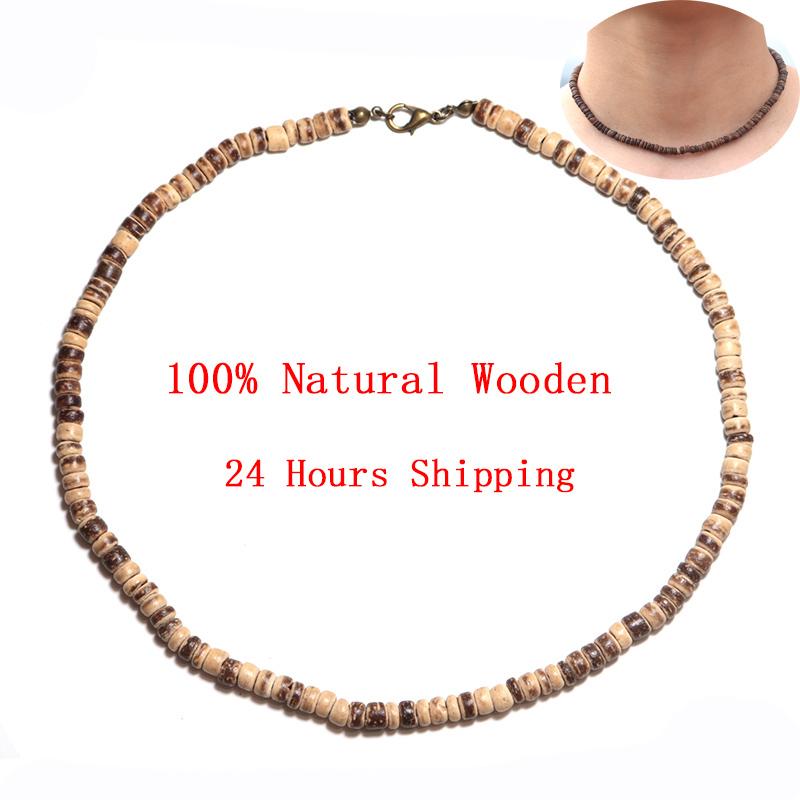 Minimalistisches Herrenhalskette Natürliches Wengeholz Kragen Freund Geschenk 4/6/8mm Scheibenperlen Erkek Kolye Halsketten Zubehör Choker Collier