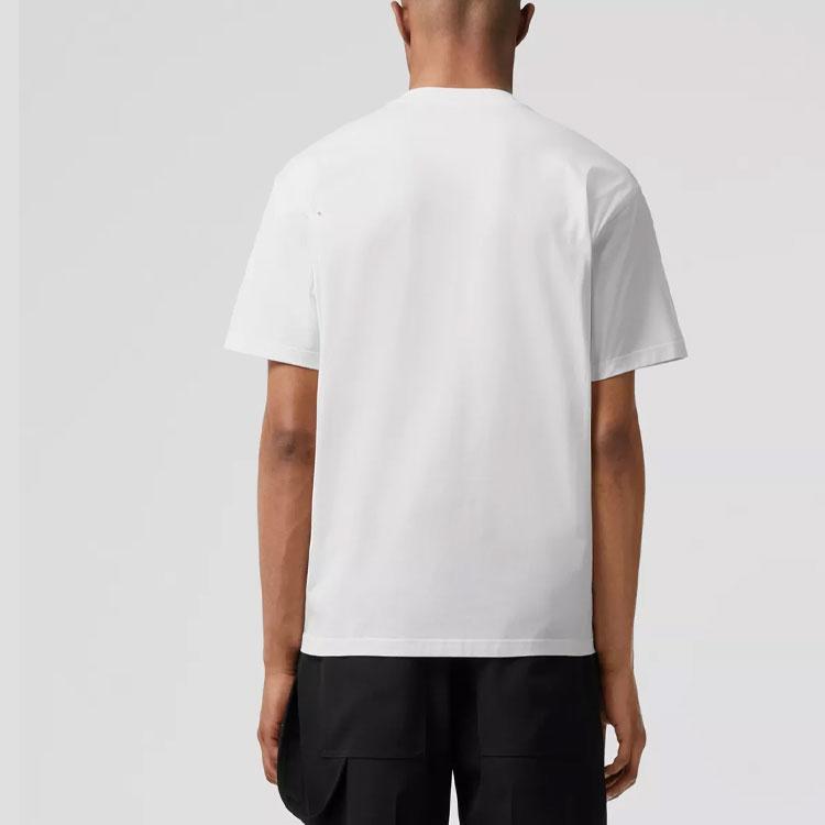 Burberry T-Shirts Men's White Crew Neck Moderate 80575291