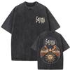 Washed Vintage Metal Rock Band Gojira Skeleton Graphic T-shirt Men Women Fashion Man Streetwear