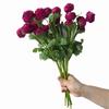 10pcs Artificial Ranunculus Asiaticus Flower Branch 3 Heads Silk Persian Buttercup Blossom for Floral Decoration Peony