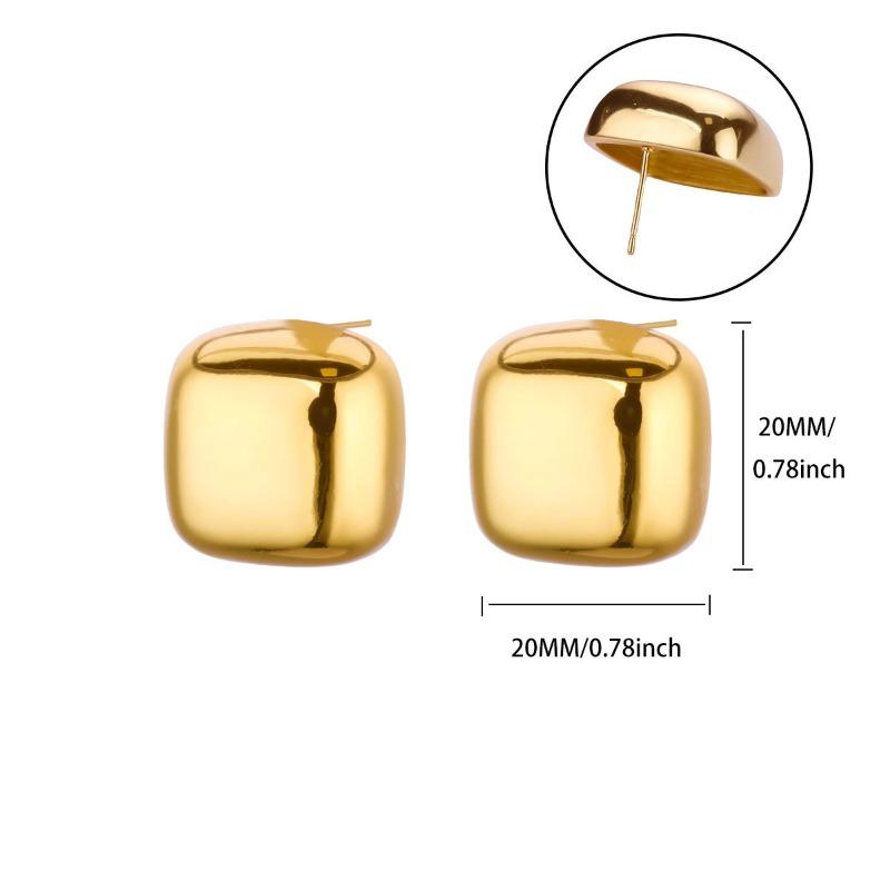 Premium anti-sensitive stainless steel stud earrings pearlescent metal texture geometric ball earrings trendy commuting