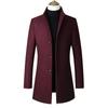 Men's Woolen Mid-Length Trench Coat with Cotton Padding – 2025 Autumn/Winter Style