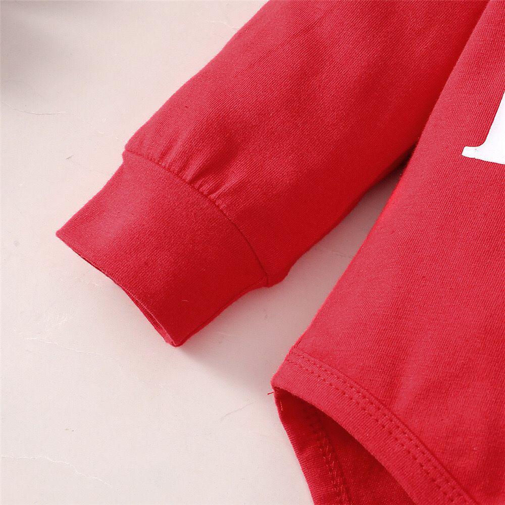 Spring & Autumn Long-Sleeve Hooded Baby Suit: Solid Color, Letter Print, Two-Piece for Boys & Girls