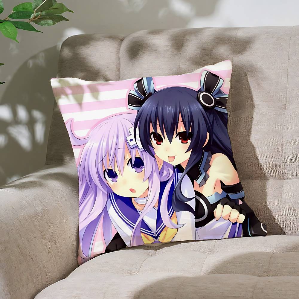 Hyperdimension N-Neptunia Pillow Case Cushion Cover Soft Cute Throw Pillow Case For Car Sofa Pillowcase Polyester With Zipper