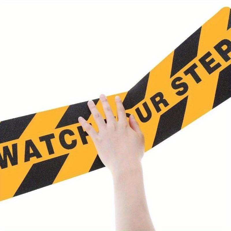 PVC Yellow and Black WATCH YOU STEP Stair Anti Slip Strip Anti Slip Sticker
