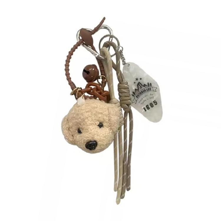 Practical Bag Pendant Cartoon Bear Dog Keychain Plush for Keys and Bags Soft and Practical Designs Bag Charm