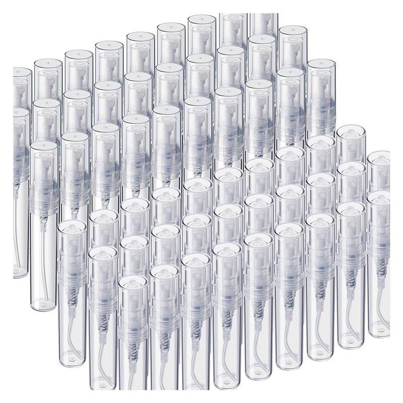AT19-180PCS Mini Sprays Bottle, 3Ml 5Ml Mini Clear Plastic Sprays Bottle Empty Small Empty Sample Containers Bottle