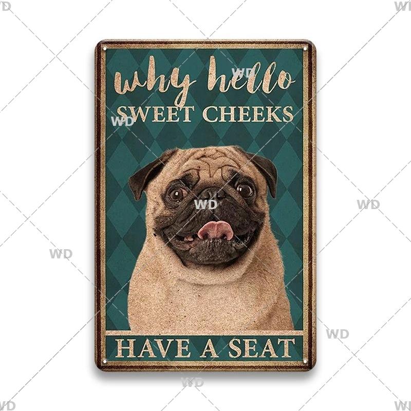 Blechschilder im Vintage-Stil mit Hunden, dekoratives Schild, Retro-Metallplatte für Zuhause, Wohnzimmer, Männerhöhle, Café, Bauernhof, Retro-Poster, Wandkunst-Dekor