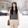 Elva' Island Women's 100% Wool Round Neck Knit Vest