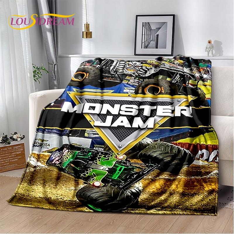 Monster Truck 3D Monster Jam Cartoon Soft Blankets,Keep Warm Throw Blanket Comfortable Blanket for Picnic Beds Sofa Home Bedroom