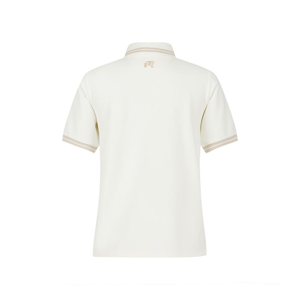 MALBON GOLF Women'S Color Block Waffle T-Shirt Cream (Woman)