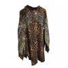 Extra Large Leopard Print Diamond Wing Jacket - Mid-Length, Loose Fit for Plus Size Women (200-300 Lbs)