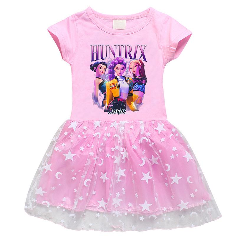 Korean Style Kpop Demon Slayer Long/Short Sleeve Girls' Princess Dress