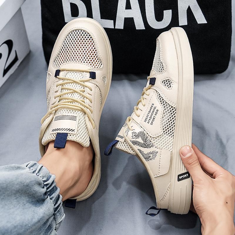 Men's Breathable Casual Slippers, Anti-slip Flat Shoes for Spring and Summer, Large-sized 47 Loafers, Vulcanized Shoes