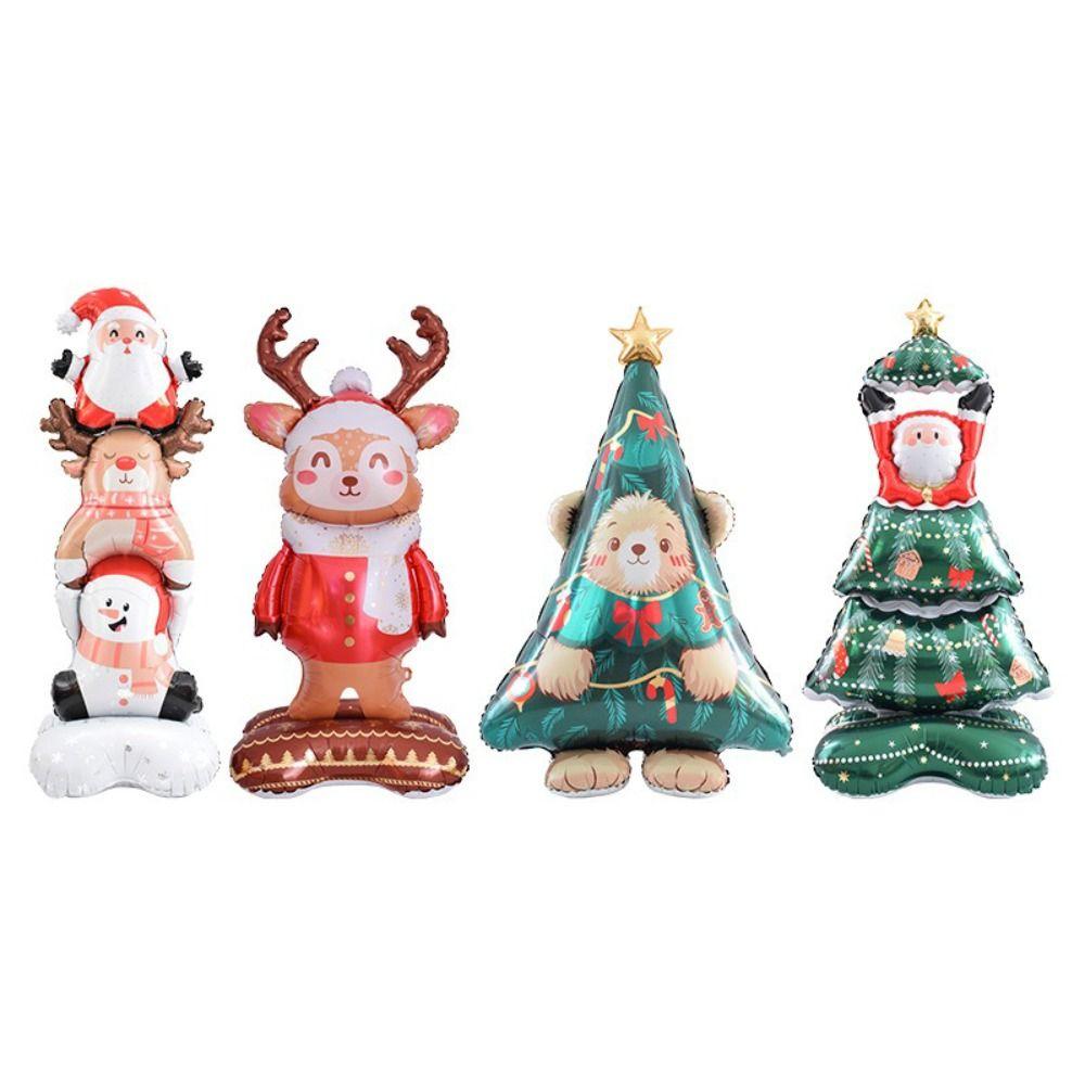 Aluminiumfolie Julfolieballong Festrekvisita DIY Stor Uppblåsbar Ballong Leksak för Barn Storlek Stor Julgransballong