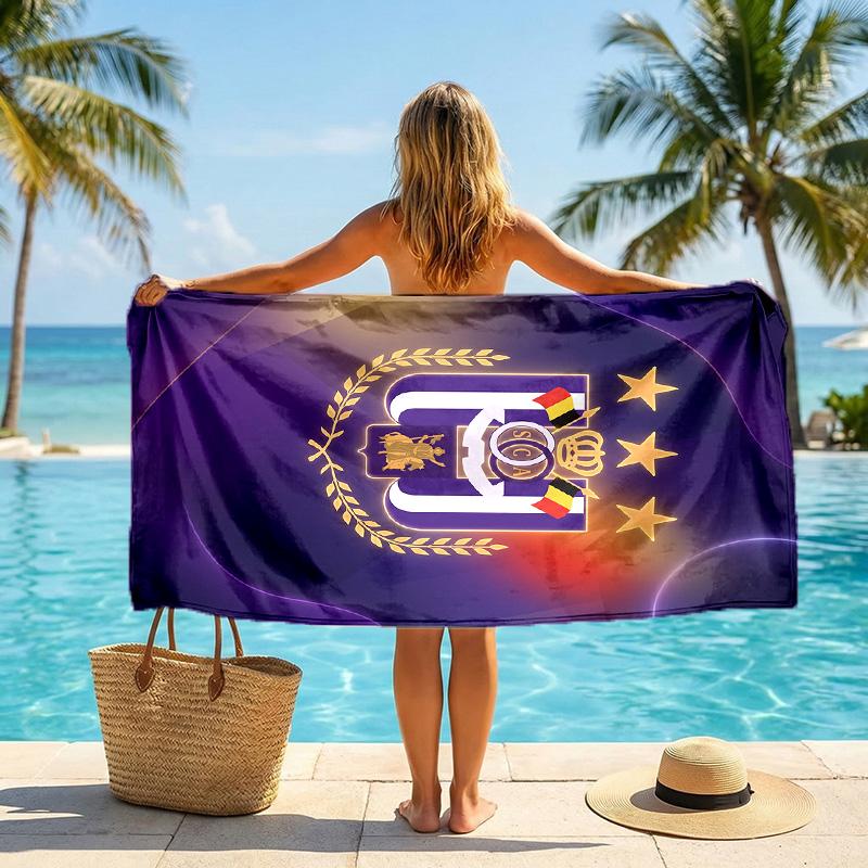 Anderlecht FC Druck Schnelltrocknendes Strandtuch Mikrofaser Saugfähig Tragbares Reise-Schwimmtuch