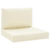 2 Piece Pallet Cushion Set Cream White Oxford Fabric
