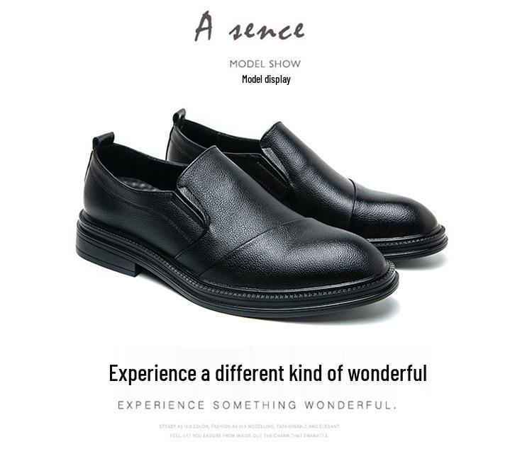 Men's Small Size Leather Shoes - British Casual, Formal, Versatile for Business, Wedding, and Groom.