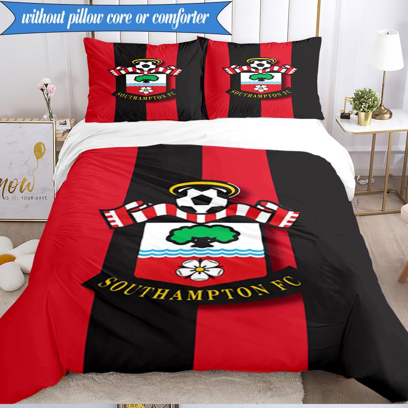 3-teiliges weiches Bettwäscheset mit FC-Wappen-Design, inklusive 1 Bettbezug und 2 Kissenbezügen. Perfekt für Schlafzimmer, Wohnheim, Fan-Geschenk