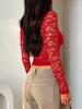 2026 Sexy Slim Fit Lace Hollow-Out Long Sleeve Top for Women
