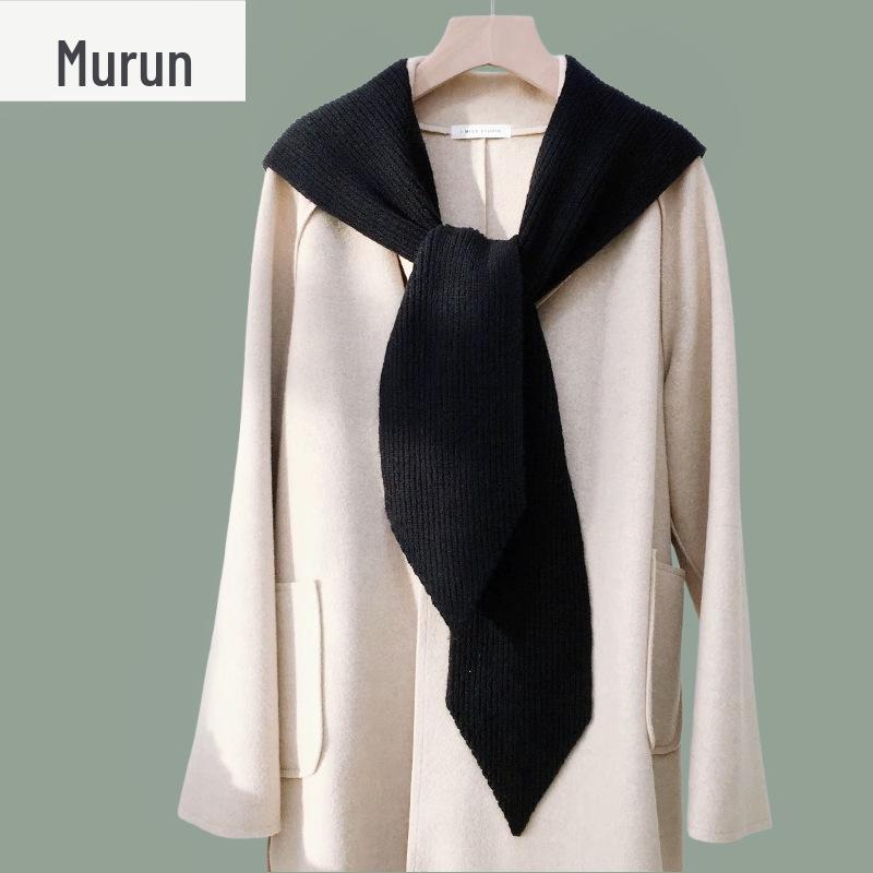 Women's Versatile Knitted Scarf-Hat Combo: Warm, Windproof Wool Shawl for Autumn and Winter