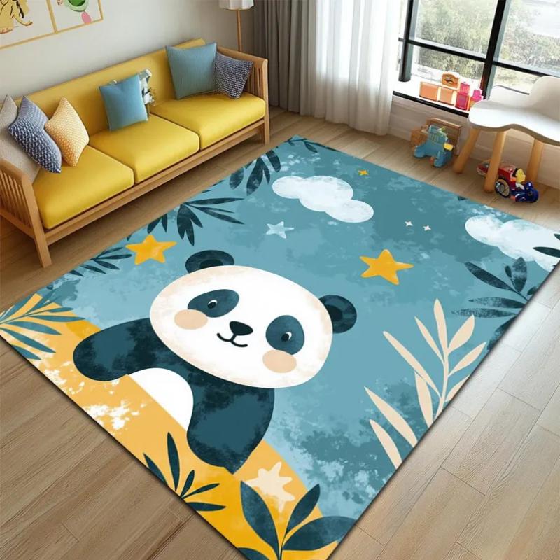 Super Soft Panda Rug for Living Room Cute Kids Game Mat Fluffy Carpet Home Decor Floor Mat Non Slip