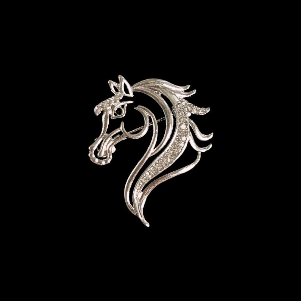 Horse Year Zodiac Horse Head Brooch Chinese New Year Metal Pony Badge Pin Zodiac Animal Pins Gift