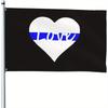 1pc Multi-Size Optional Blue Thin Line Love Police Wife Flags, Flags, Bright Colors And Anti-Fading - Outdoor Garden Flags, Wall Banners, Poster Banne