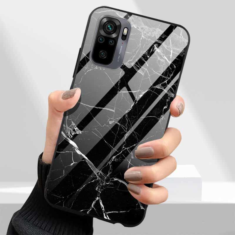 Tempered Glass Phone Cases for Xiaomi Redmi Note 10 11 Pro 10T 10s 11s Note11 11Pro Cover Hard PC Back Coque Note10 10 s 10Pro