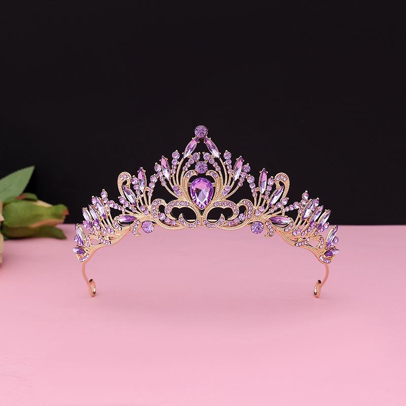 Baroque Retro Black Luxury Crown Bridal Tiara Wedding Dress Birthday Queen Crown Cake Crown