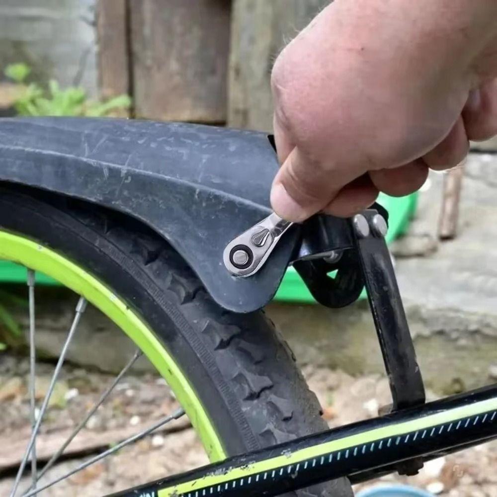 Chrome Vanadium Mini Ratchet Wrench Offset Design Reversible Mechanism Double Ended Ratchet Durable 1/4 Inch Drive