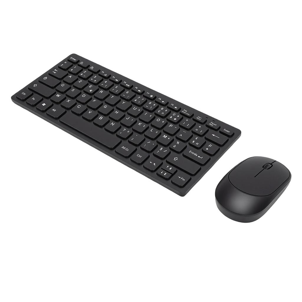 French Keyboard 2.4GHz Wireless Keyboard and Mouse 78 Key Slim Portable Wireless Keyboard for PC Laptop