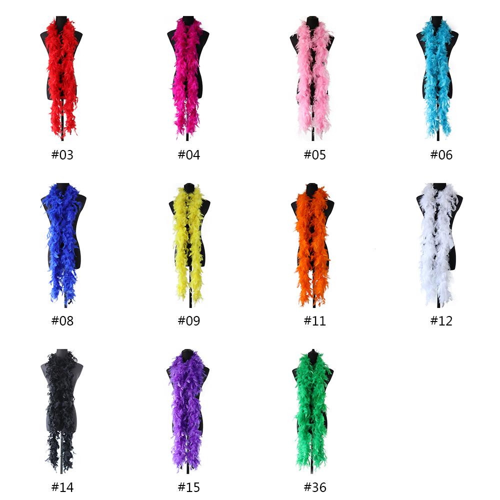 2 Yards Fluffy White Turkey Feather Boa Natural Marabou Feathers Scarf For Wedding Christmas Decoration Plumes Shawl  38-40G