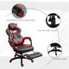 Gaming Chair, PU Leather Computer Chair, Home Office Chair with Footrest, Lumbar Support and Headrest, Red
