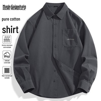 Men's Retro Cotton Long-Sleeve Shirt Jacket