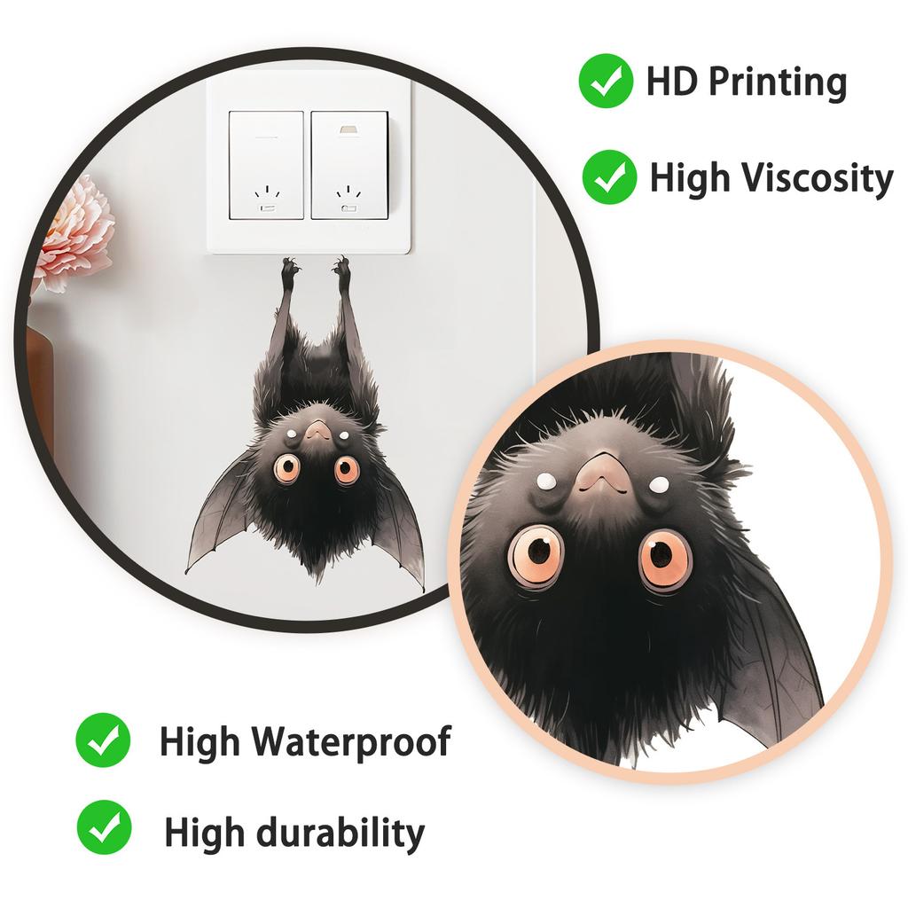 Fledermaus Wandaufkleber für Wohnzimmer Schlafzimmer Badezimmer Selbstklebend Abnehmbar Heimdekoration