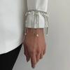 Salircon Elegant Imitation Pearl Bracelet Women Dangle Chain Trendy Charm Tassel Bangles Wedding Party Daily Wear Jewelry Gifts