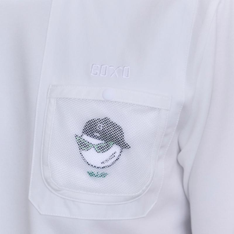 Goxo Stretch Pullover Mesh Pocket White