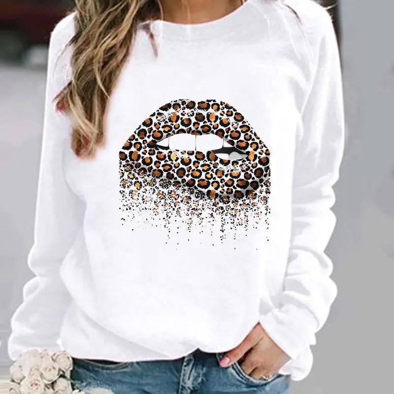 Interesting Printed Patterns in Europe and the United States, Round Neck Hoodies, Street Women's Sweatshirts