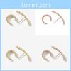 Stylish Geometric Shape Alloy Earrings And Ear Clips Set For Women Trendy Street Fashion Accessories