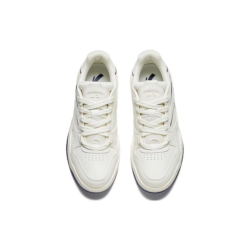 Anta Wave Shoes Fabric Synthetic Leather Suede Breathable Low Top Skate Shoes Men Sneakers White Blue 912538003F-6