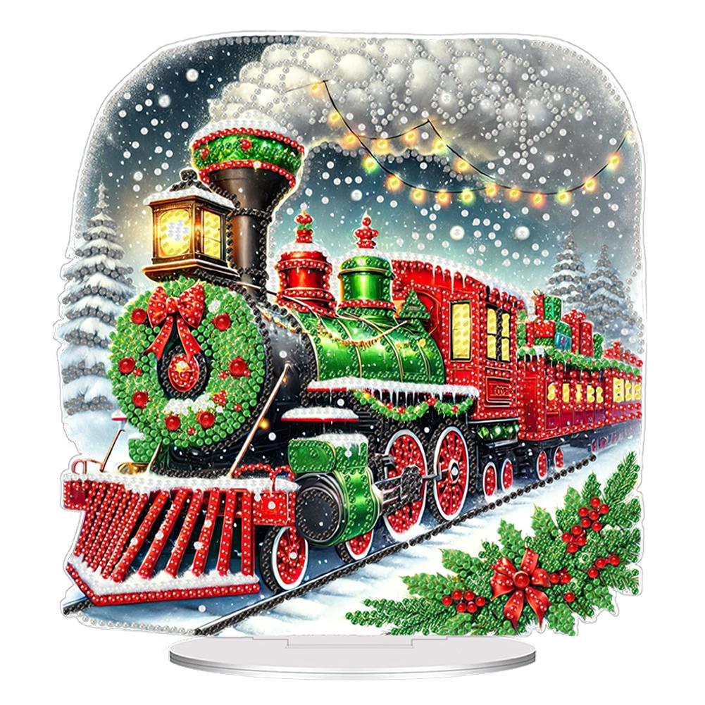 2D Flat Xmas DIY Special Shape 5D DIY Diamond Art Tabletop Decorations Diamond Painting Desktop Decorations for Adults Beginner