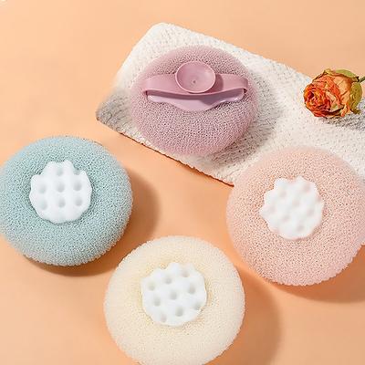 Bath Towel Mud Sponge Bathroom Accessories Round Sunflower Shower Ball Super Soft Massage Bath Ball With Suction Cup Brush