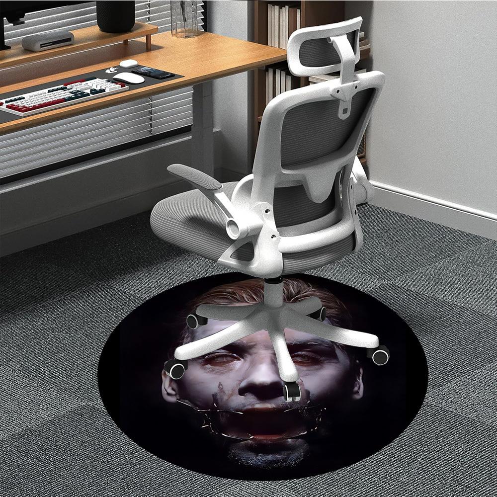 

1pc Rammstein Carpet, Round Non-Slip Durable Large Size Office Carpet, Suitable for Office, Beautiful Decoration 80cm