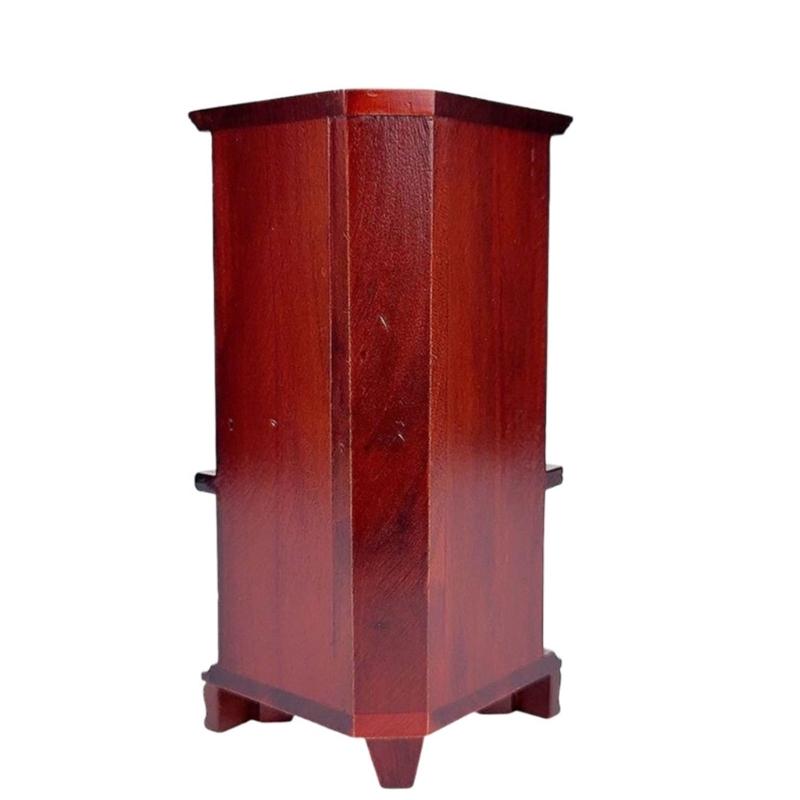 1/12 Scale Miniature Wood Corner Display Cabinet For Doll House Accessories With MultiTier Storage Design Scene Decors