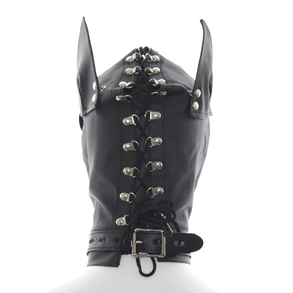 VaHppy SM BDSM Erotické hračky Psí návleky na hrdiny Hraní rolí Big Black Dog Slave Odnímatelné návleky na oči a ústa