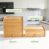 Bamboo Double-Layer Bread Box with Roll-Up Lid