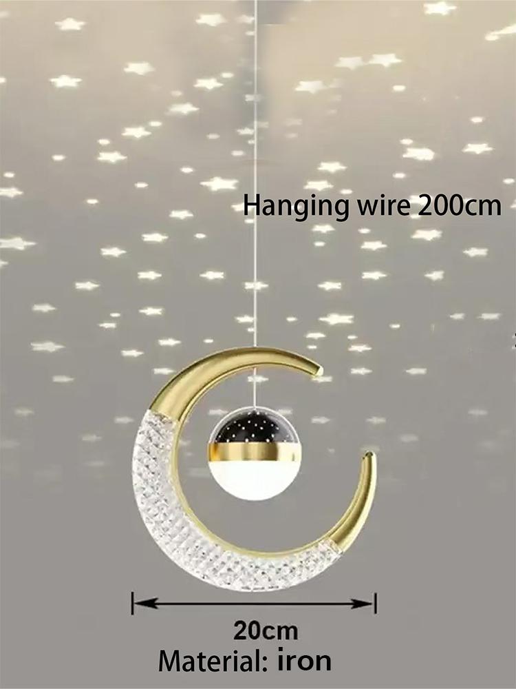 

Светодиодный золотой акриловый лунный прикроватный светильник с высоким уровнем светопропускания, подвесной светильник для столовой, спальни, домашнего декора, регулируемый подвес