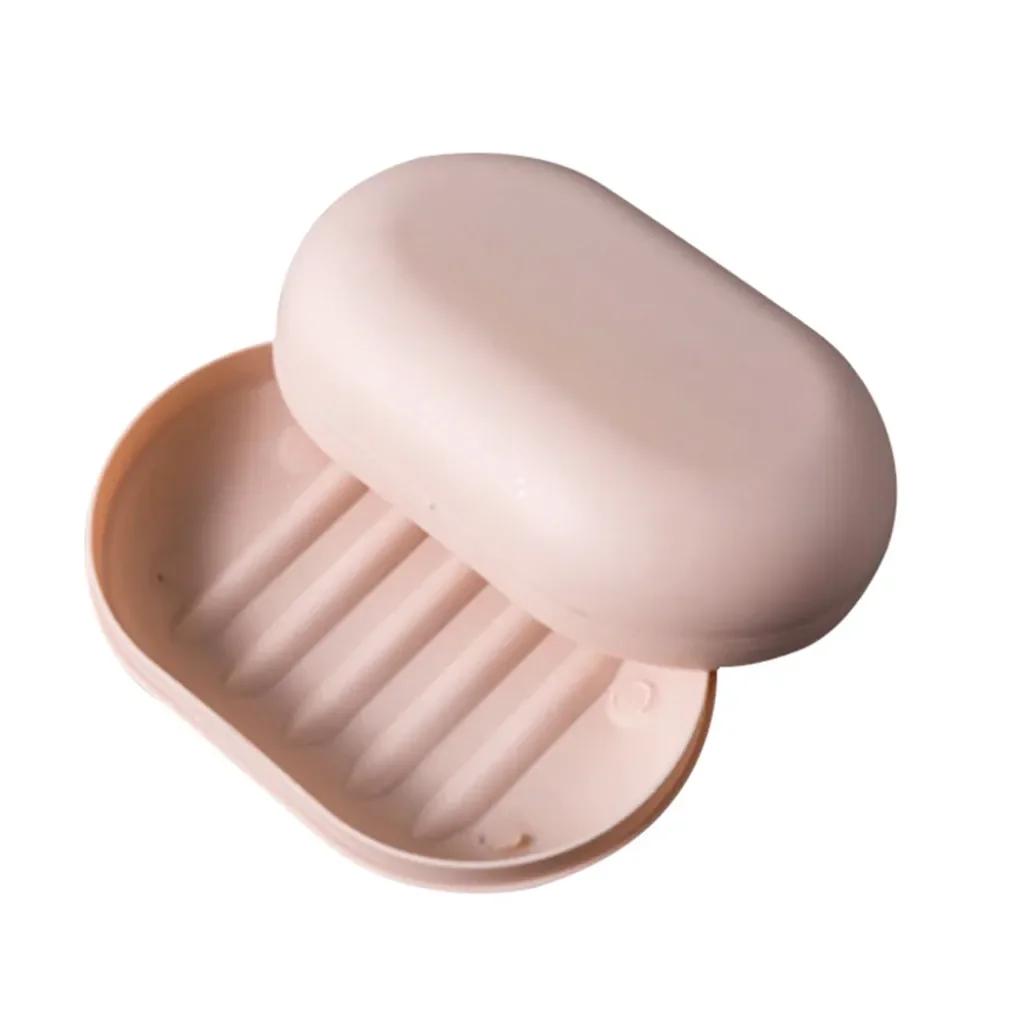 Soap Box Case Dishes Waterproof Leakproof Soap Box Cover 4 colors Bathroom Accessories Toilet Laundry
