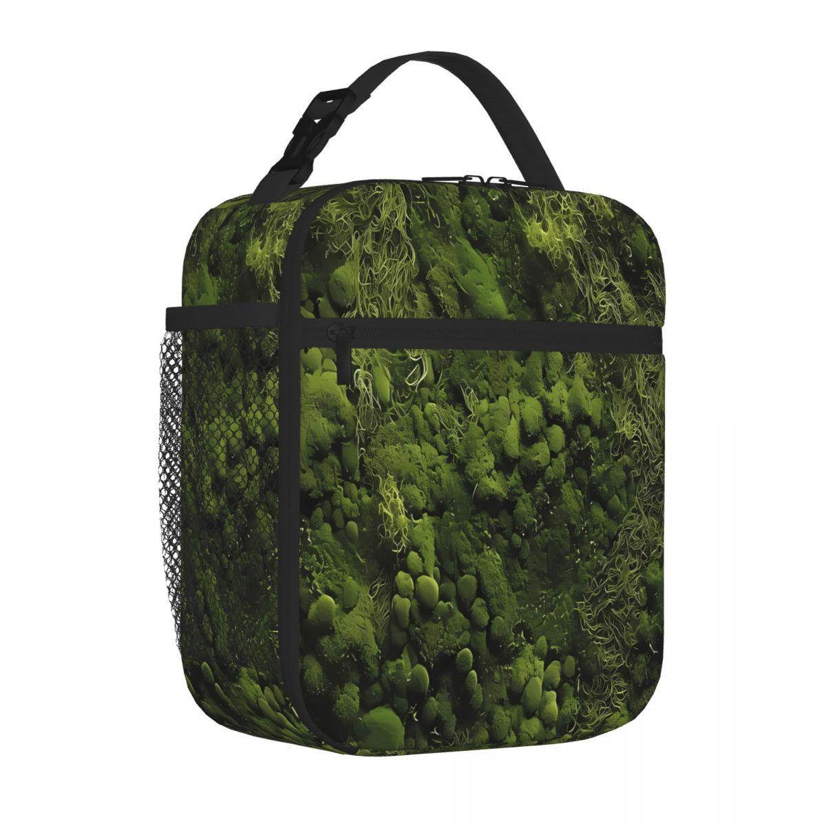 Bestselling Moss Pattern Natural Freshness Gloss Finish Bento Bag Festival Outing School Lunch Bag One Size